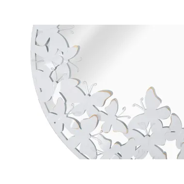 Lustro Okrągłe White Butterfly 62,5X2,3 cm (wymiar wewnętrzny Ø 60 cm)